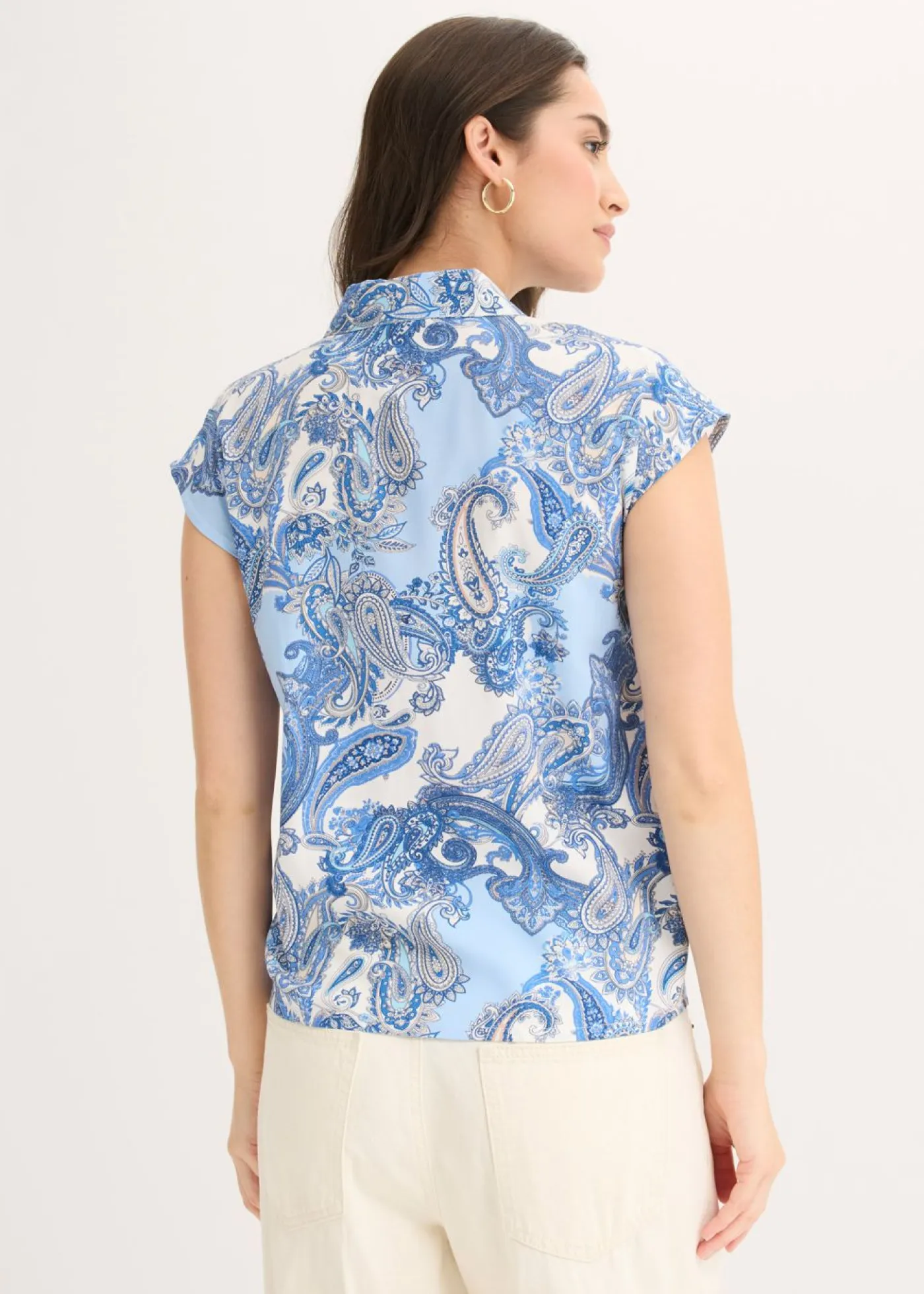 Outlet Blusa estampada de viscosa fluida Mujer Conjuntos De Ropa|Camisas Y Blusas