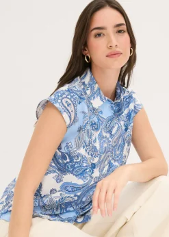 Outlet Blusa estampada de viscosa fluida Mujer Conjuntos De Ropa|Camisas Y Blusas