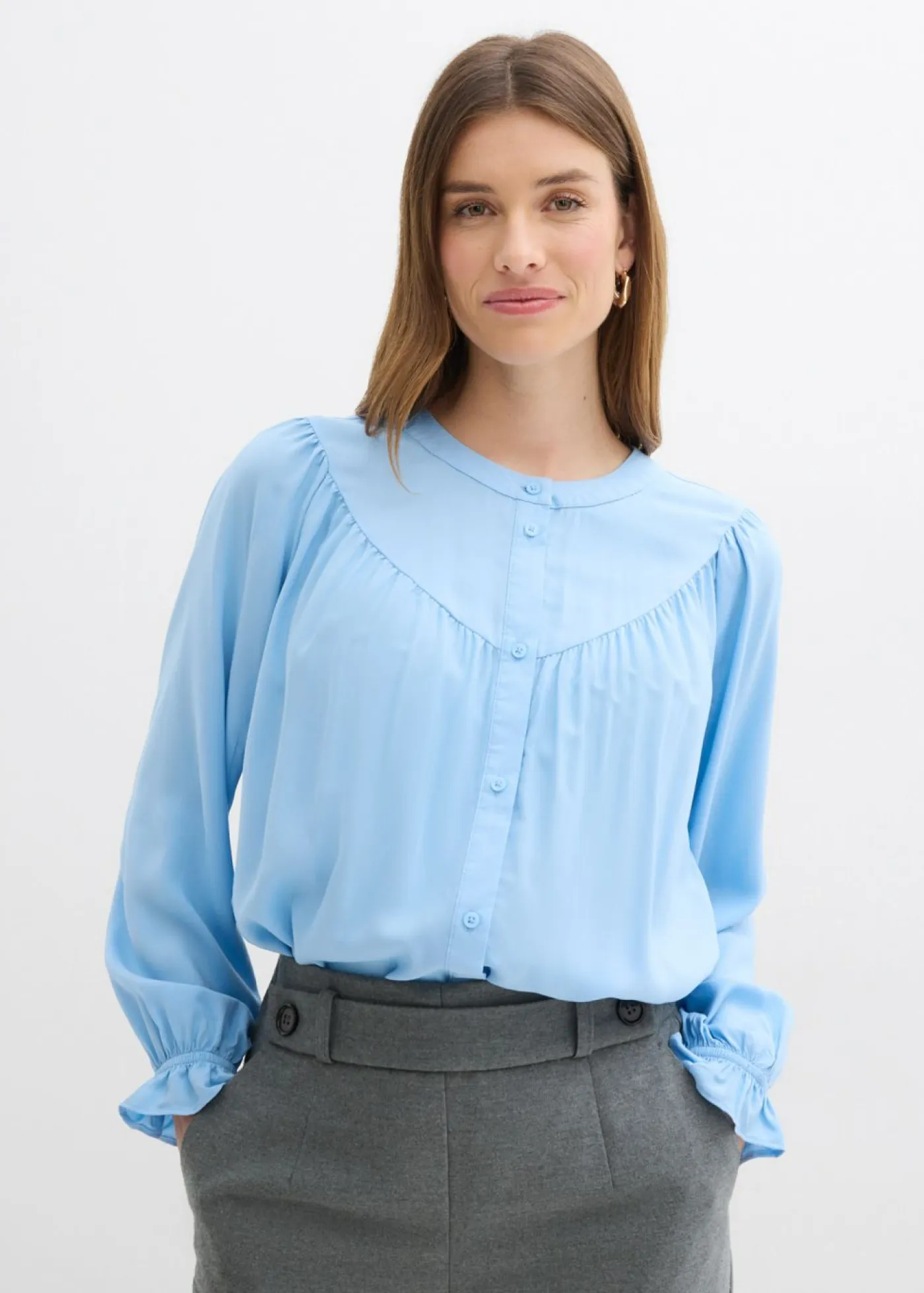 Sale Blusa estilo prairie de viscosa fluida Mujer Camisas Y Blusas|Novedades