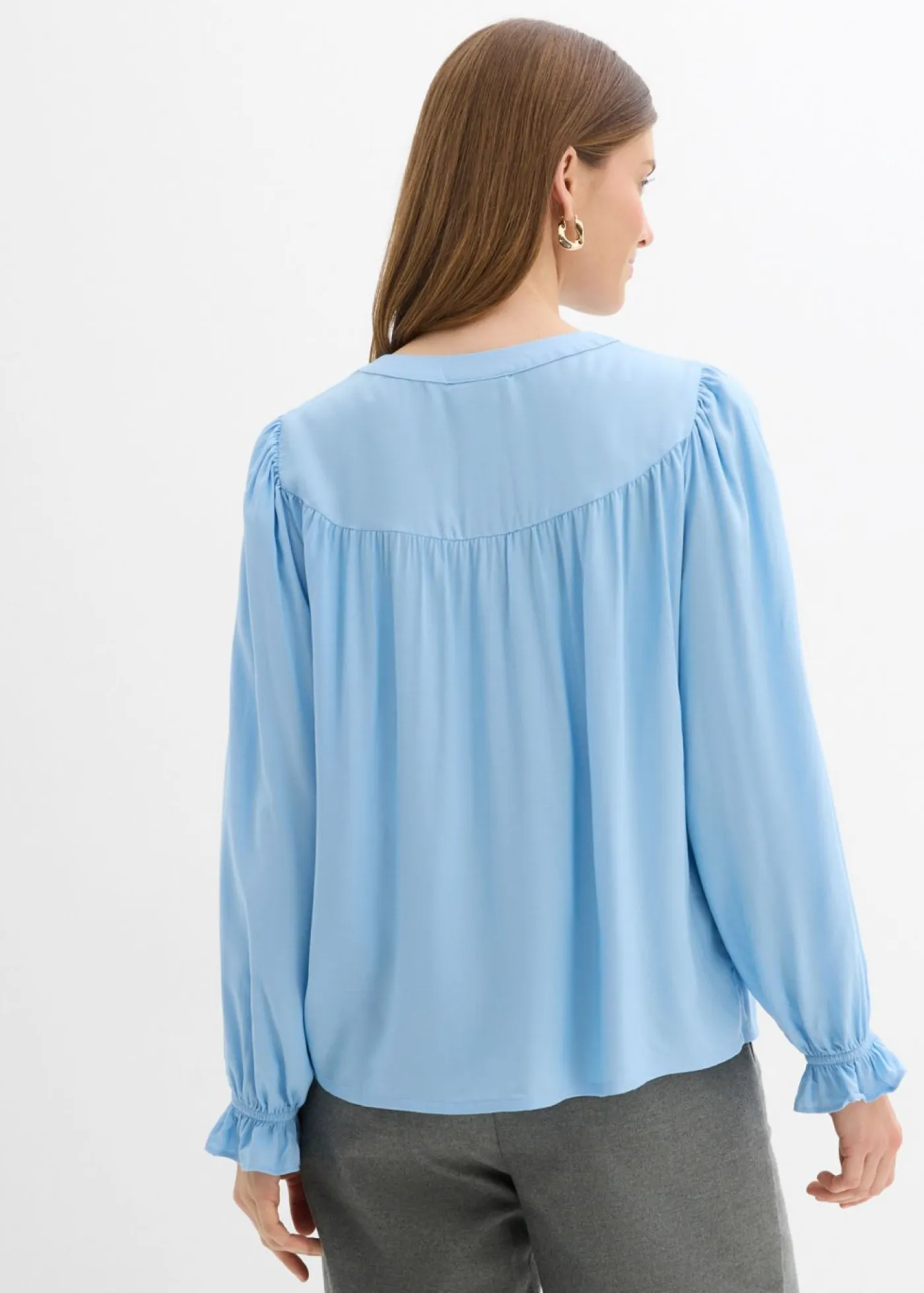 Sale Blusa estilo prairie de viscosa fluida Mujer Camisas Y Blusas|Novedades