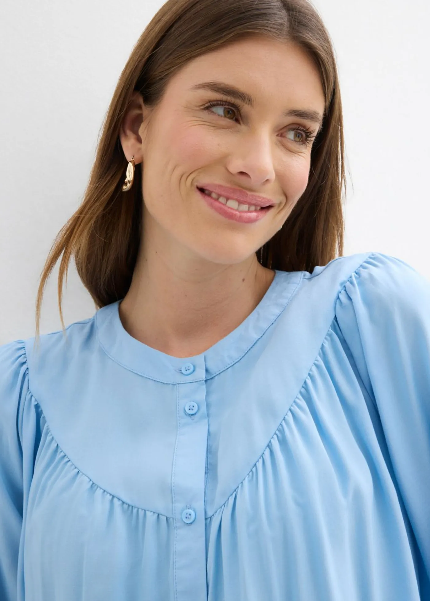 Sale Blusa estilo prairie de viscosa fluida Mujer Camisas Y Blusas|Novedades