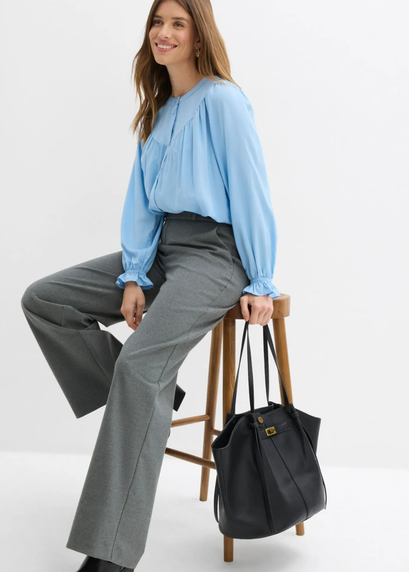 Sale Blusa estilo prairie de viscosa fluida Mujer Camisas Y Blusas|Novedades