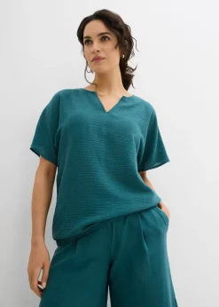 Sale Blusa holgada con dobladillo elástico Mujer Camisas Y Blusas