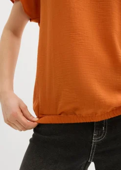 Sale Blusa holgada con dobladillo elástico Mujer Camisas Y Blusas