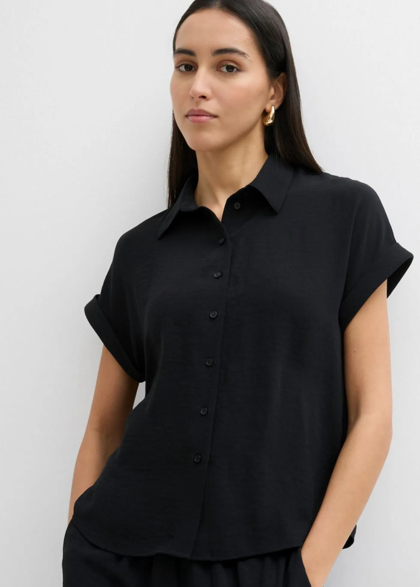 Sale Blusa holgada de crepé estructurado Mujer Conjuntos De Ropa|Esenciales