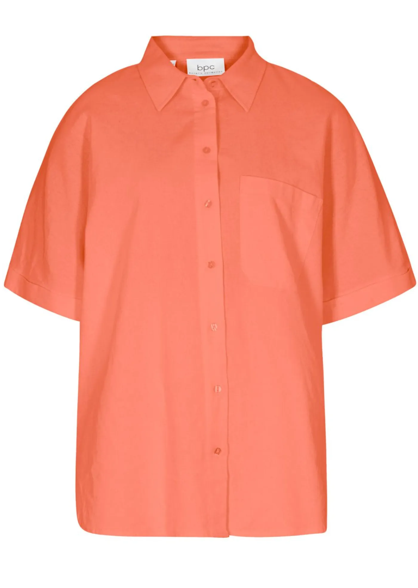 Discount Blusa holgada de media manga con lino Mujer Camisas Y Blusas