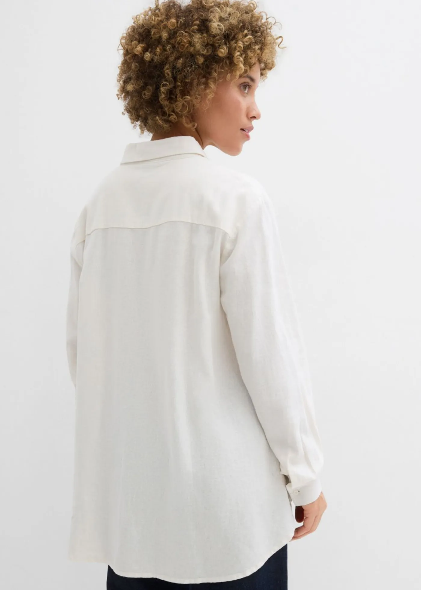 Outlet Blusa holgada de mezcla de lino Mujer Camisas Y Blusas|Novedades