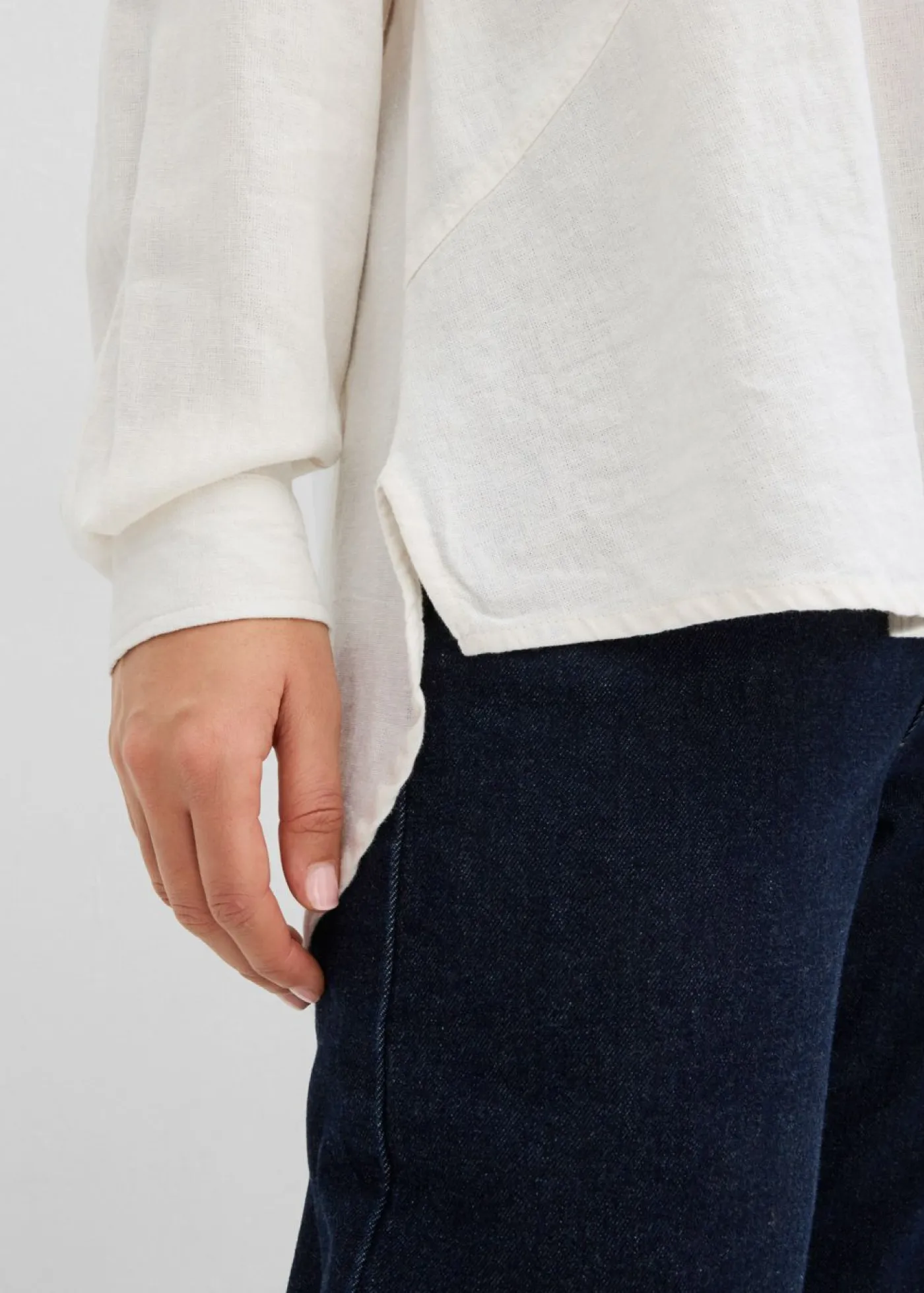 Outlet Blusa holgada de mezcla de lino Mujer Camisas Y Blusas|Novedades