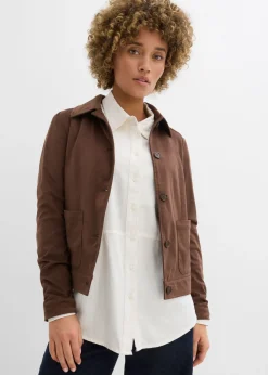 Outlet Blusa holgada de mezcla de lino Mujer Camisas Y Blusas|Novedades