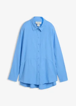 Best Blusa holgada de mezcla de lino Mujer Camisas Y Blusas|Novedades