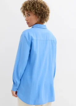 Best Blusa holgada de mezcla de lino Mujer Camisas Y Blusas|Novedades