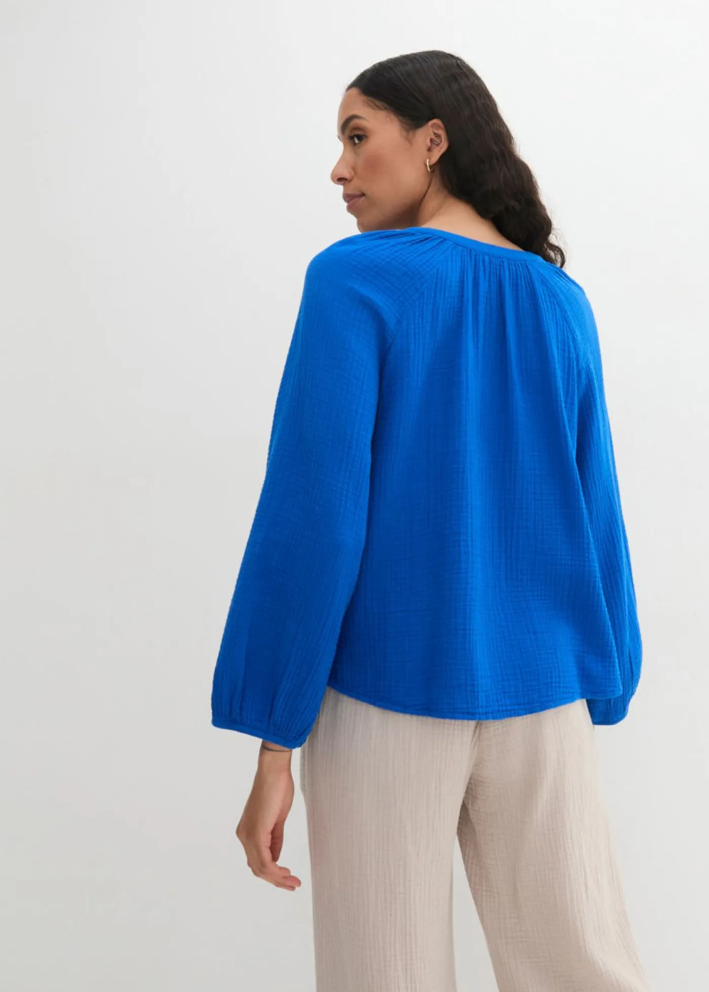 Outlet Blusa holgada de muselina Mujer Camisas Y Blusas|Novedades