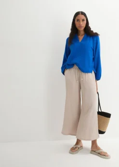 Outlet Blusa holgada de muselina Mujer Camisas Y Blusas|Novedades