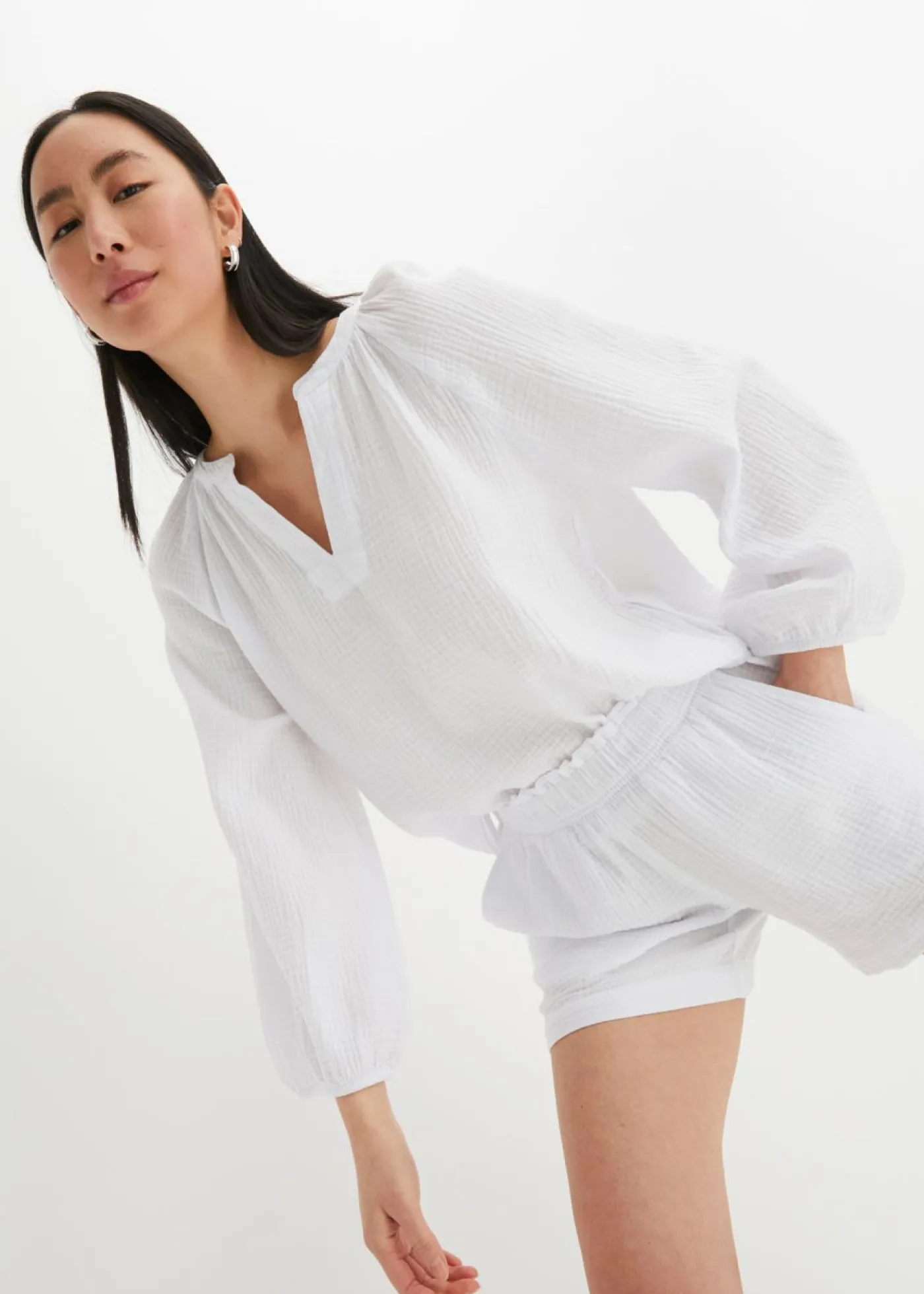 Blusa holgada de muselina Mujer Camisas Y Blusas|Novedades