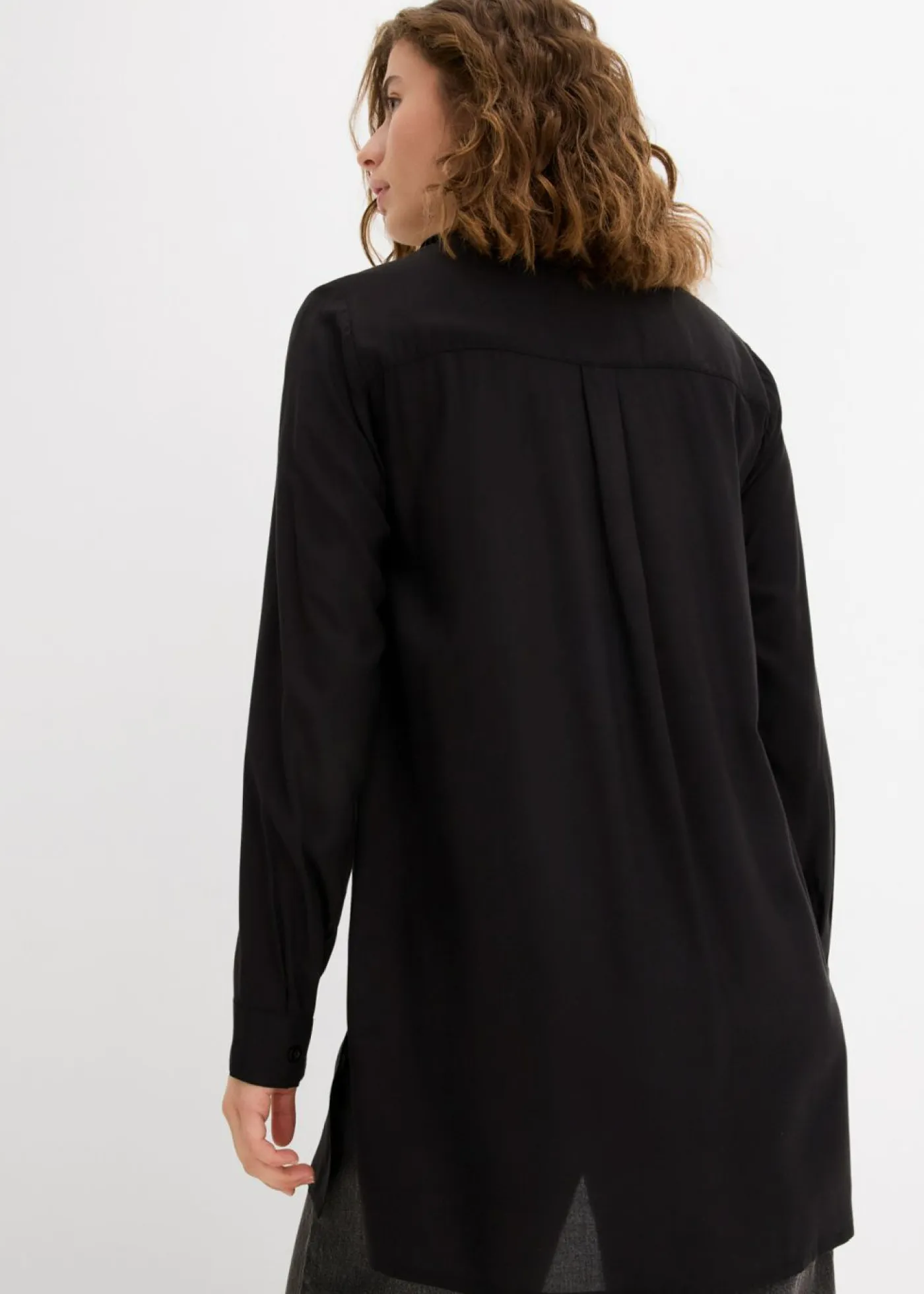Online Blusa larga con abertura de viscosa fluida Mujer Camisas Y Blusas