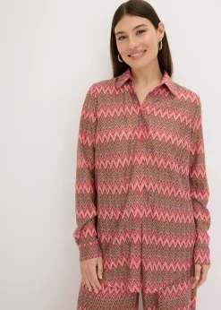 Online Blusa larga con aspecto de ganchillo Mujer Conjuntos De Ropa|Camisas Y Blusas