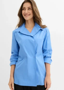 Hot Blusa larga con escote en V Mujer Camisas Y Blusas|Novedades