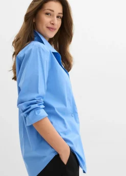 Hot Blusa larga con escote en V Mujer Camisas Y Blusas|Novedades