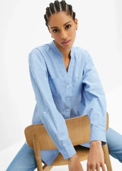 Blusa larga con mangas remangables Mujer Camisas Y Blusas