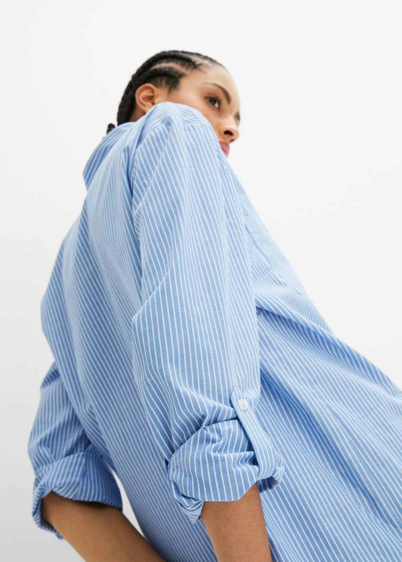 Blusa larga con mangas remangables Mujer Camisas Y Blusas
