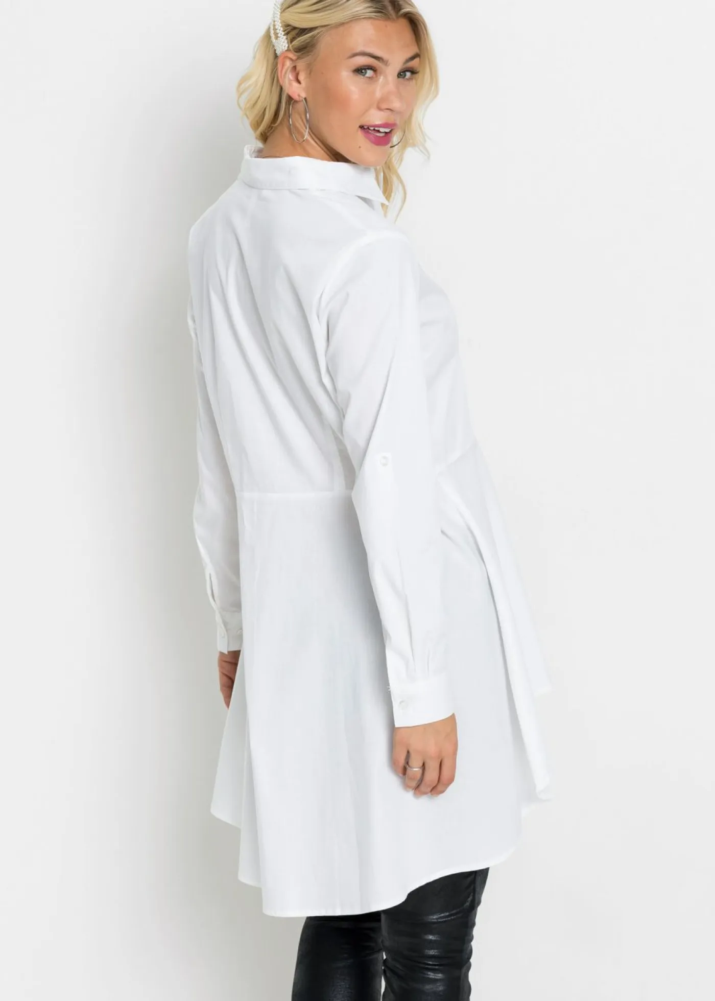 Blusa larga con volante Mujer Camisas Y Blusas