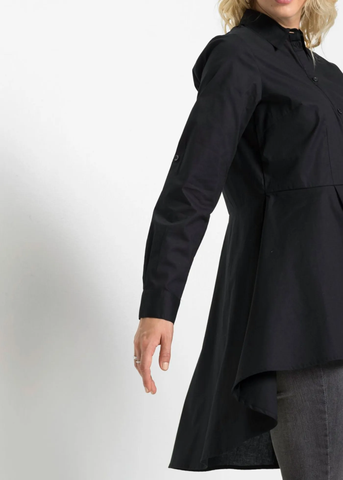 Online Blusa larga con volante Mujer Camisas Y Blusas