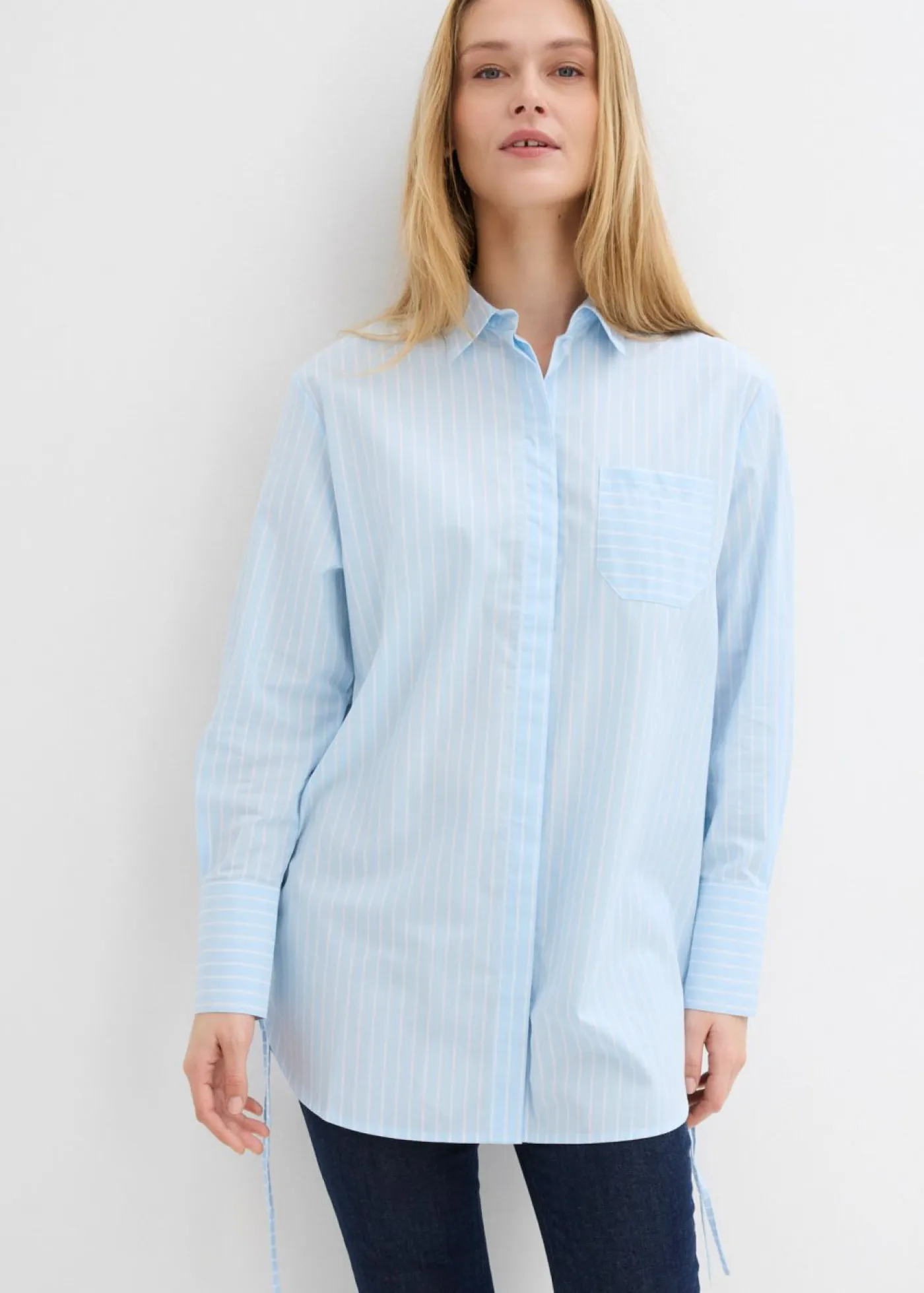 Clearance Blusa larga de algodón puro Mujer Camisas Y Blusas