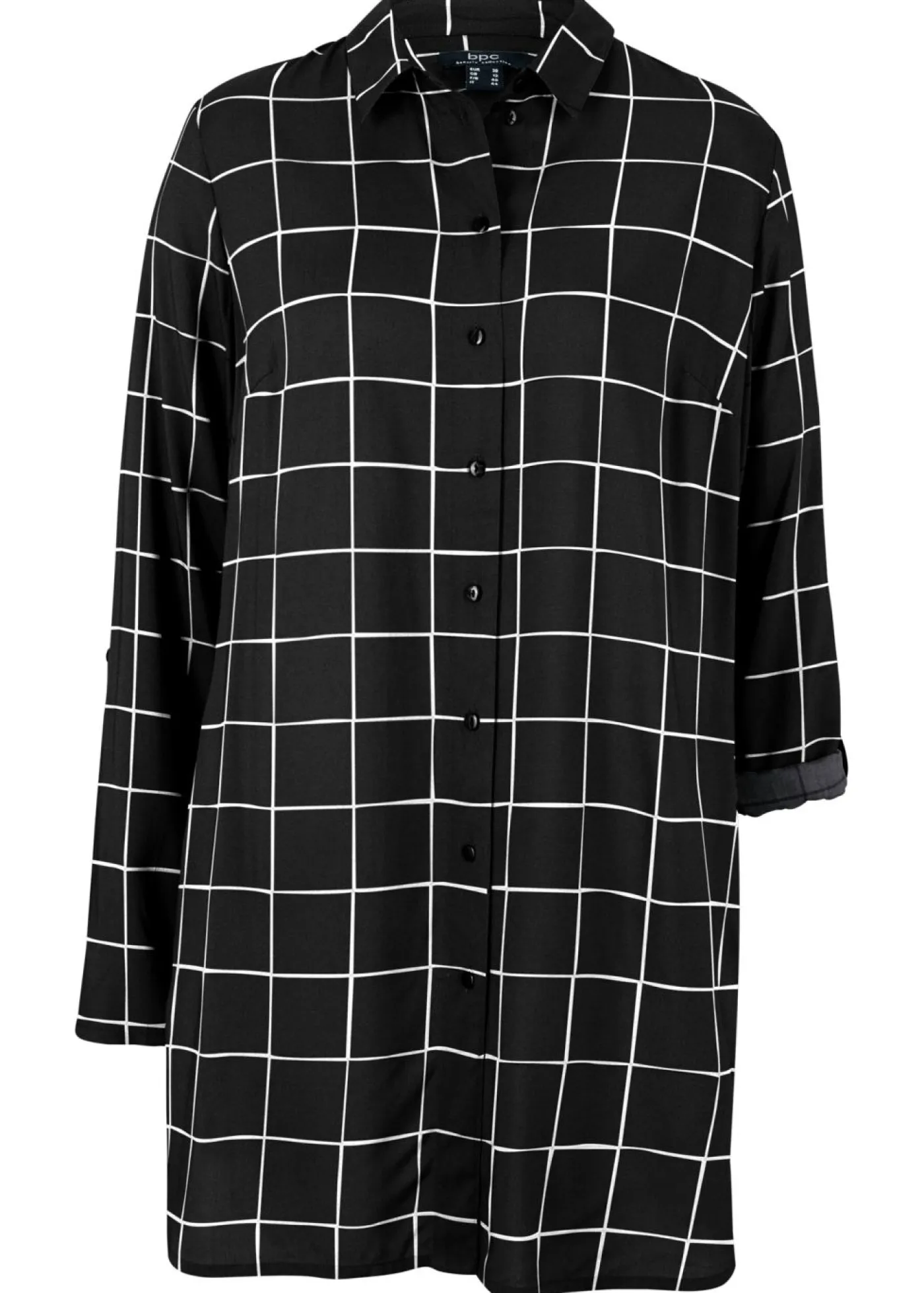 Clearance Blusa larga de cuadros con bolsillos Mujer Camisas Y Blusas