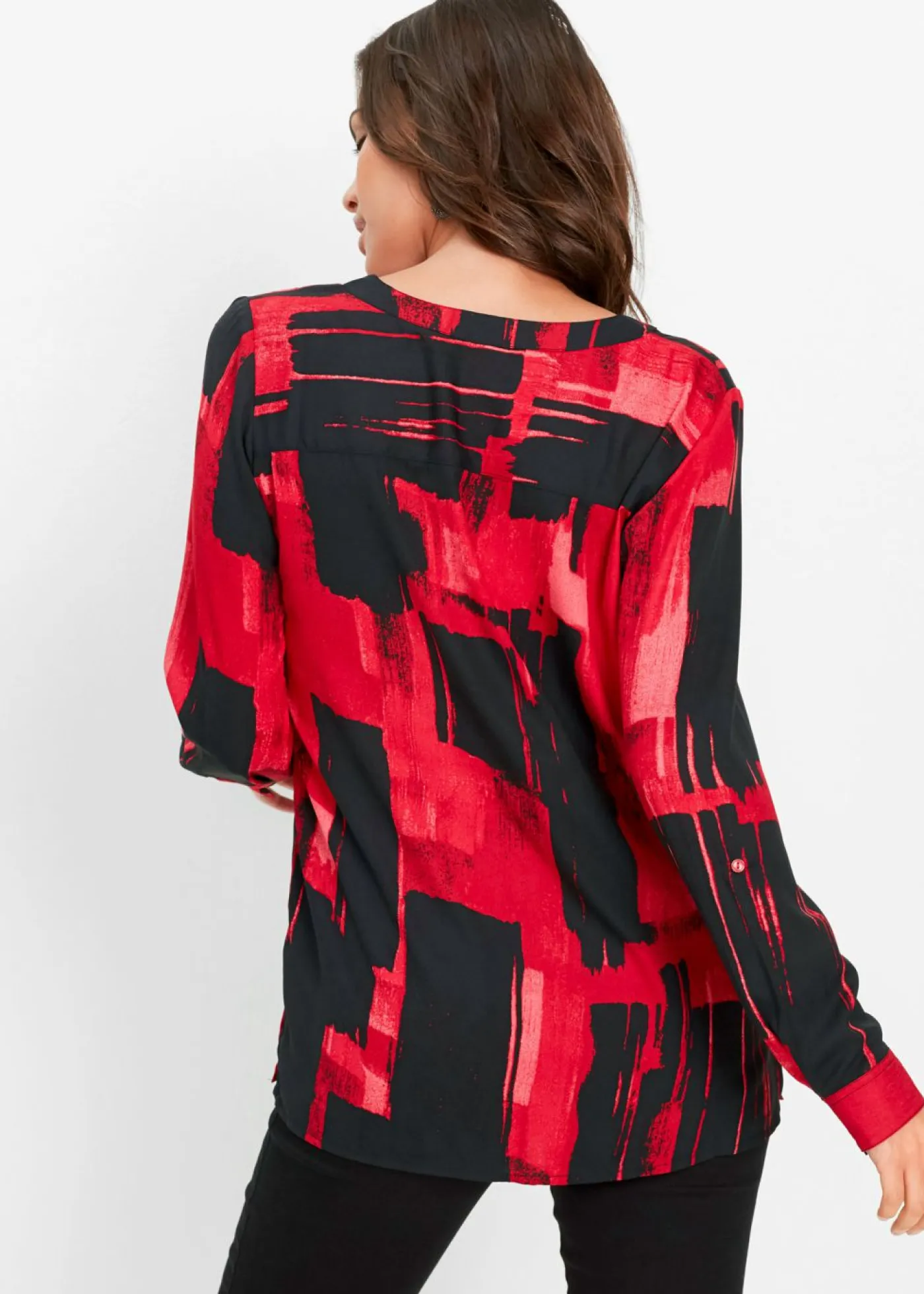 Discount Blusa larga de gasa con estampado Mujer Camisas Y Blusas