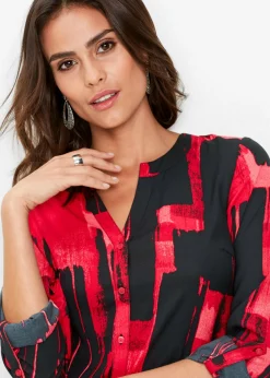 Discount Blusa larga de gasa con estampado Mujer Camisas Y Blusas