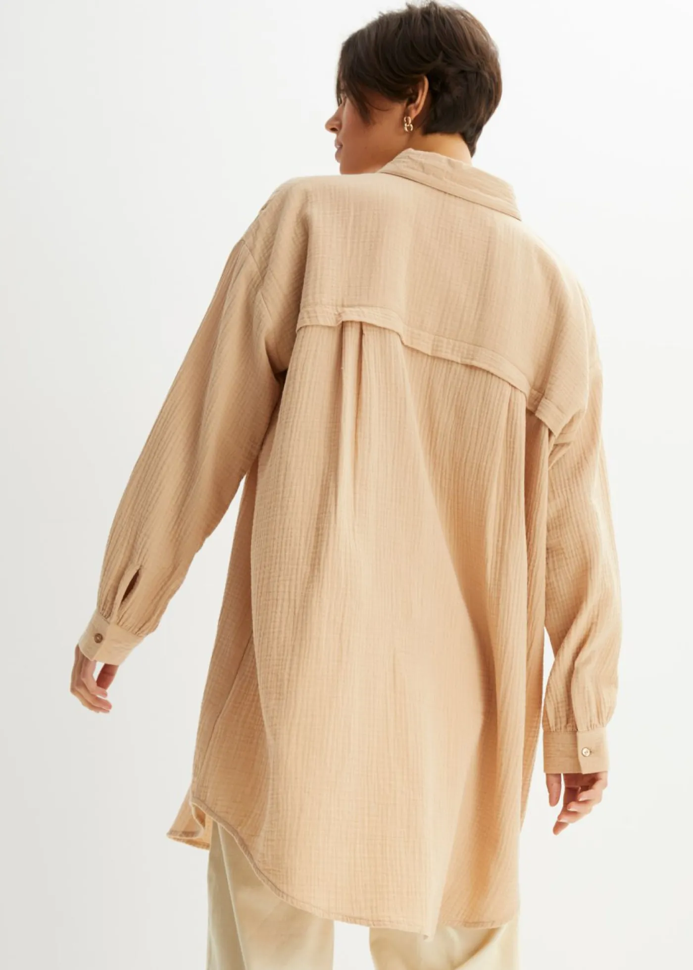 New Blusa larga de muselina con corte holgado Mujer Camisas Y Blusas|Novedades
