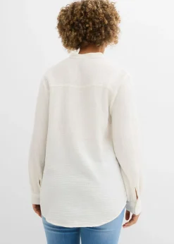 Discount Blusa larga de muselina ligera Mujer Camisas Y Blusas|Novedades