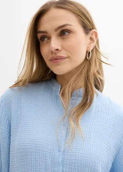 Hot Blusa larga de muselina ligera Mujer Camisas Y Blusas|Novedades