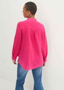 Hot Blusa larga de muselina ligera Mujer Camisas Y Blusas|Novedades