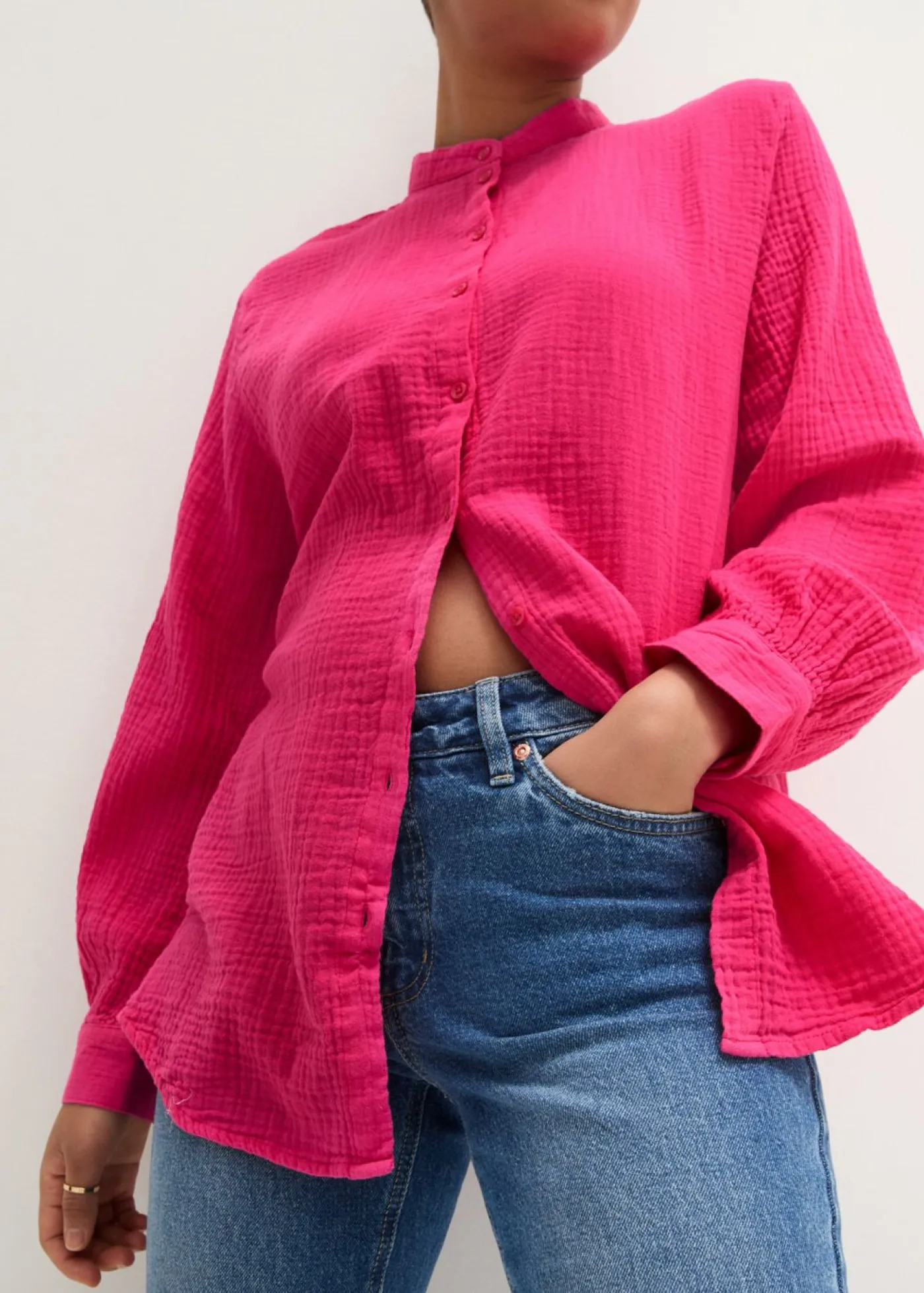 Hot Blusa larga de muselina ligera Mujer Camisas Y Blusas|Novedades