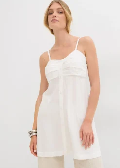 Blusa larga de viscosa fluida Mujer Camisas Y Blusas
