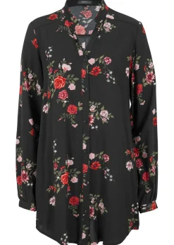 Online Blusa larga de viscosa fluida Mujer Camisas Y Blusas