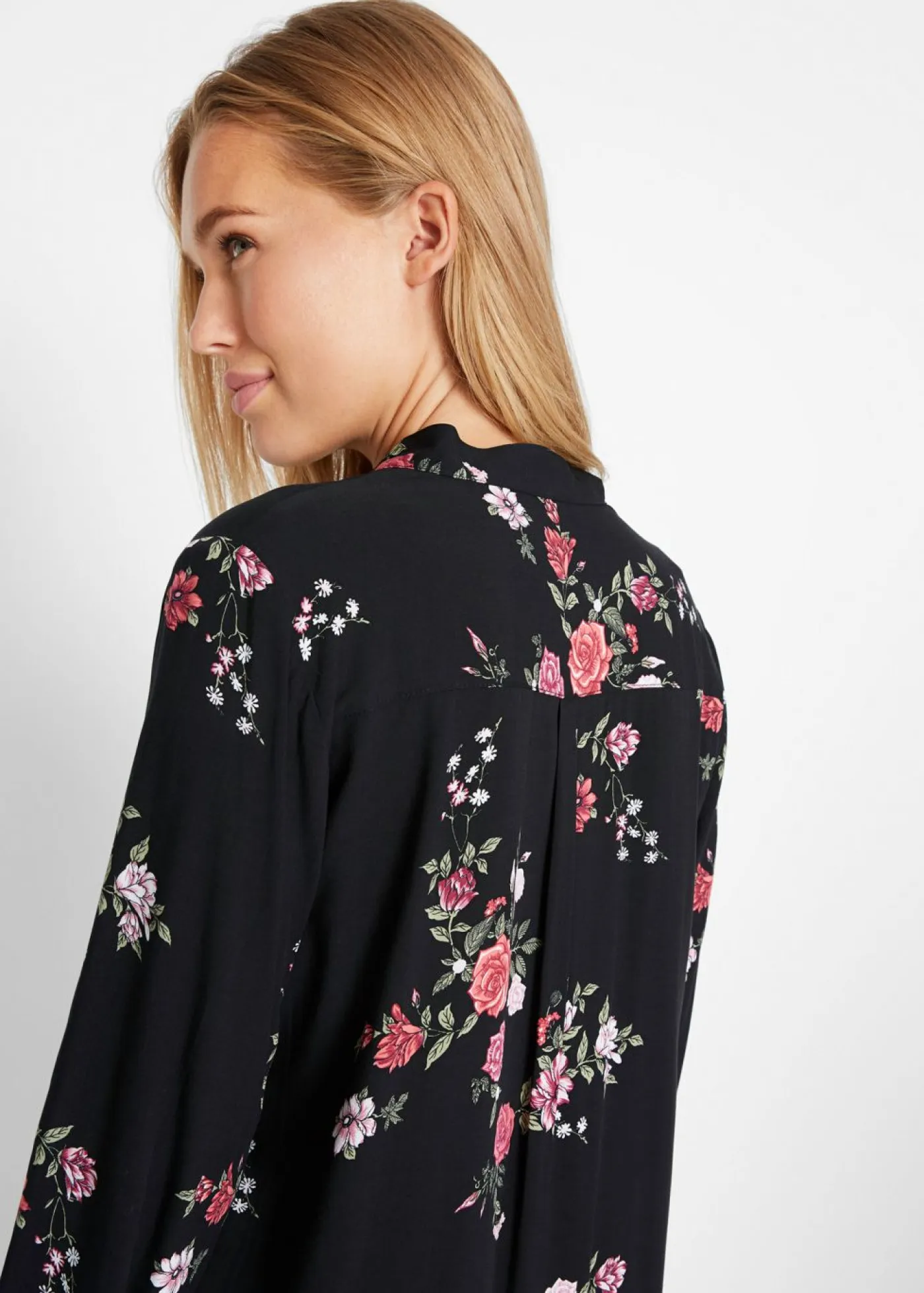 Online Blusa larga de viscosa fluida Mujer Camisas Y Blusas