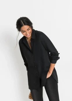 Outlet Blusa larga de viscosa pura Mujer Camisas Y Blusas