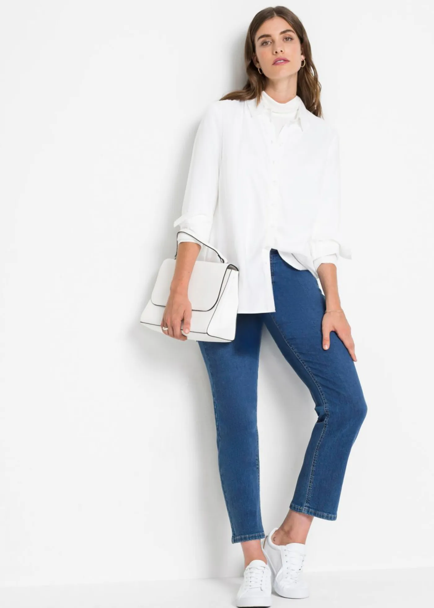 Blusa larga de viscosa pura Mujer Camisas Y Blusas