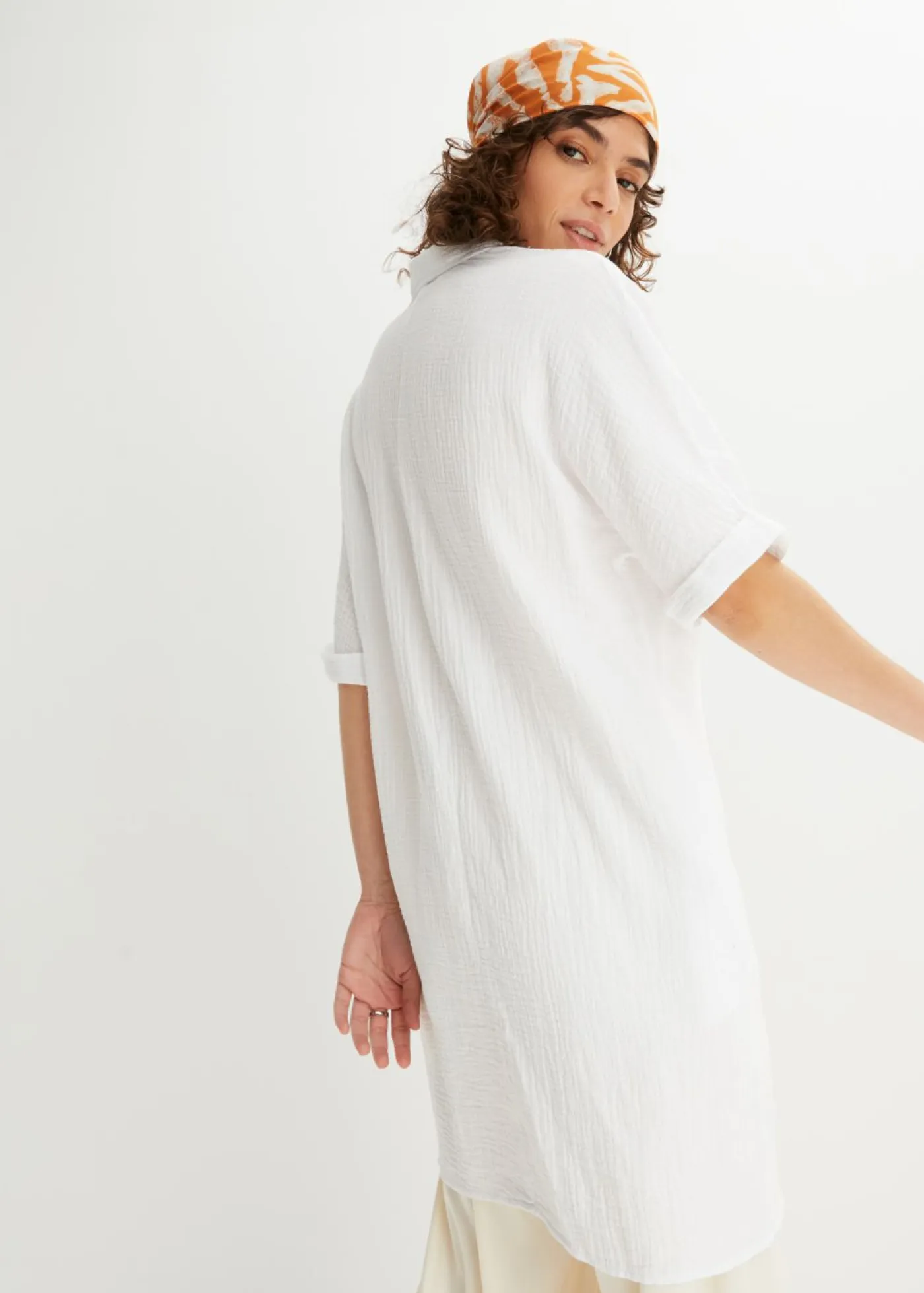 Best Blusa larga holgada de muselina suave Mujer Camisas Y Blusas|Novedades