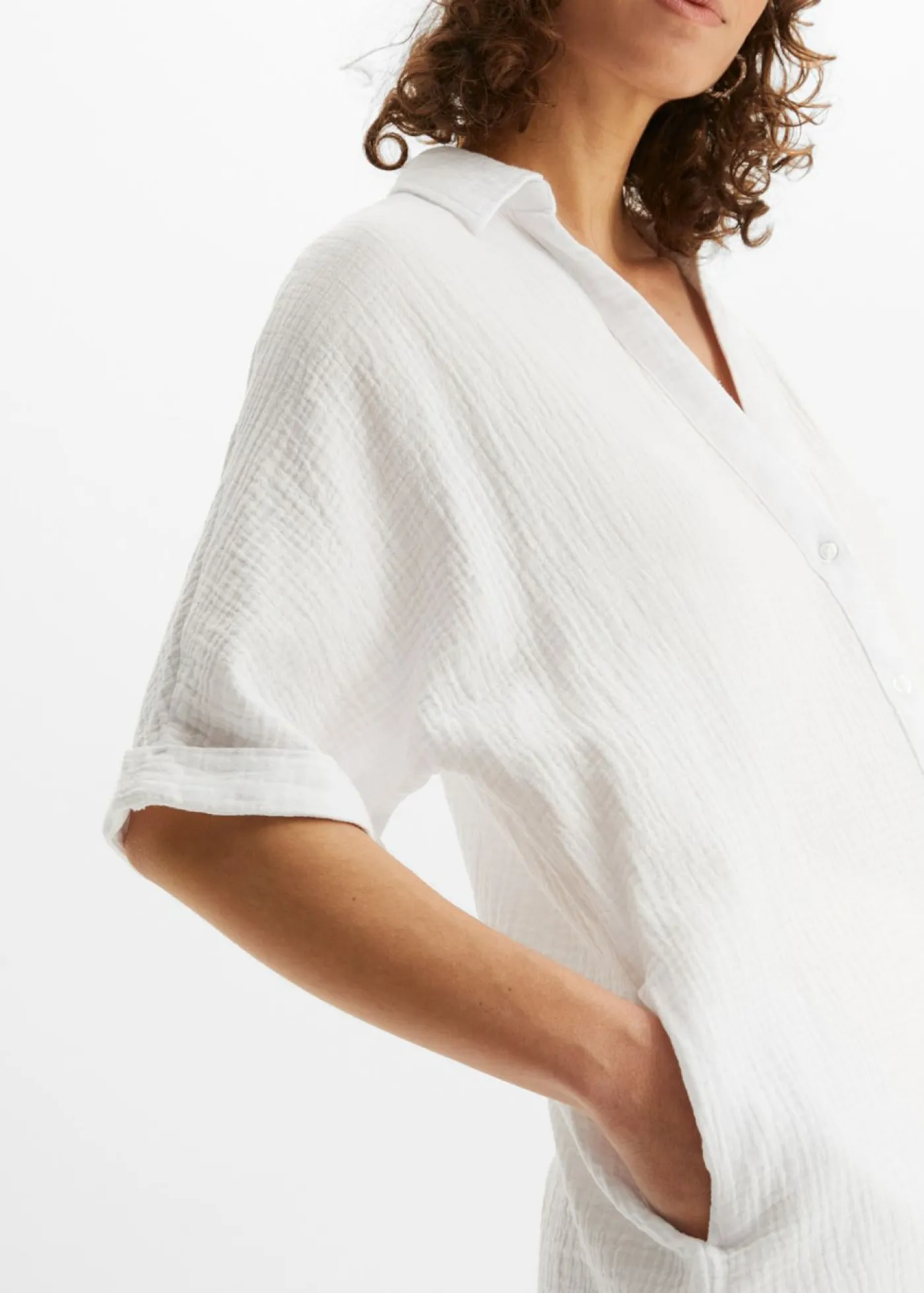 Best Blusa larga holgada de muselina suave Mujer Camisas Y Blusas|Novedades