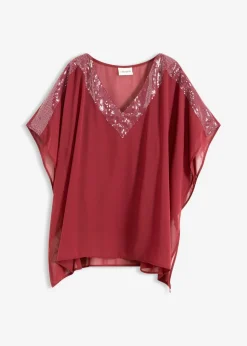 Outlet Blusa oversize con inserción de lentejuelas Mujer Camisas Y Blusas|Ropa Elegante