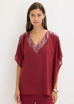 Outlet Blusa oversize con inserción de lentejuelas Mujer Camisas Y Blusas|Ropa Elegante
