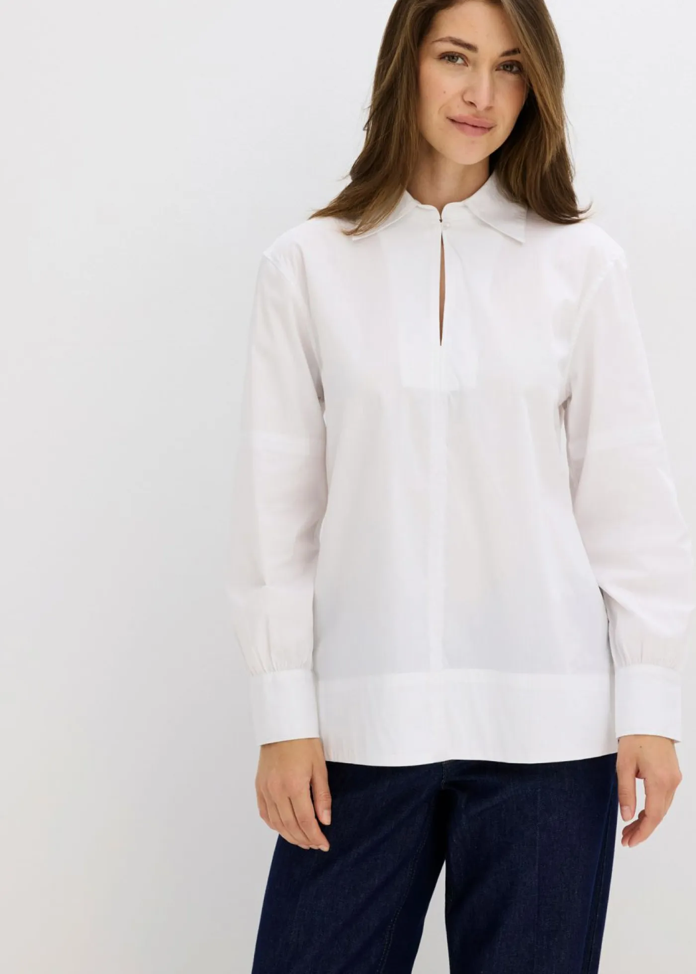 Outlet Blusa oversize con mangas voluminosas Mujer Esenciales|Camisas Y Blusas