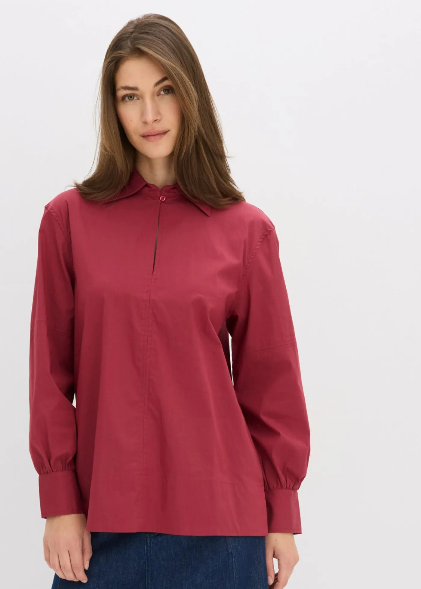 Clearance Blusa oversize con mangas voluminosas Mujer Esenciales|Camisas Y Blusas