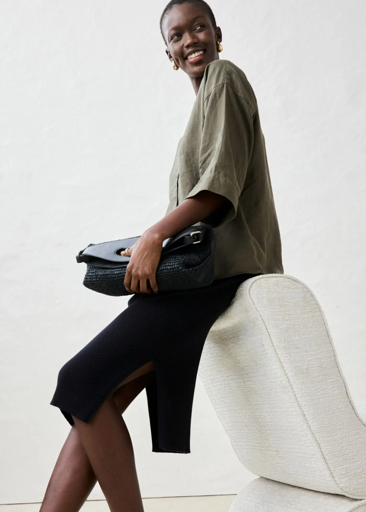 Hot Blusa oversize de lino puro Mujer Premium|Camisas Y Blusas