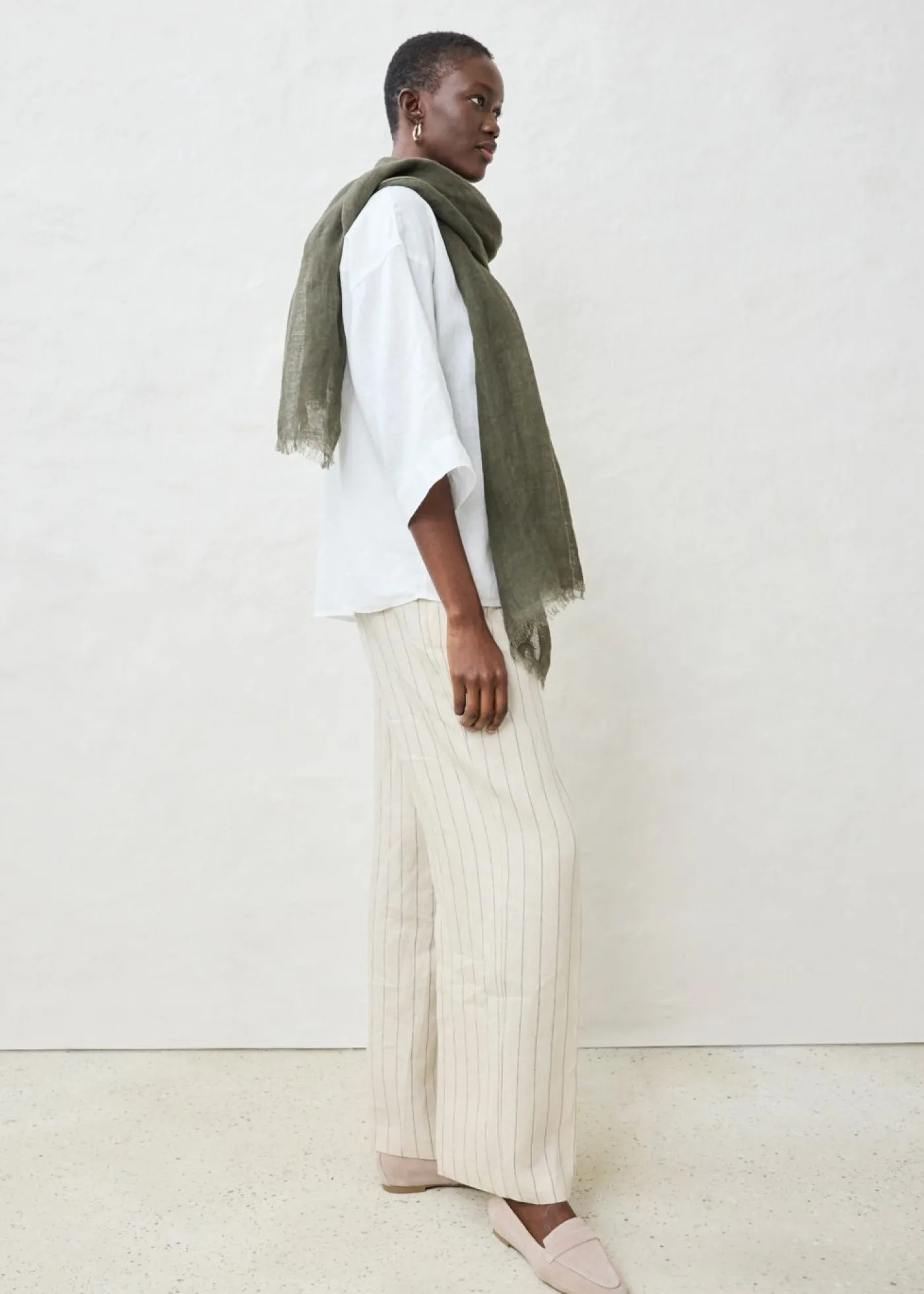 Blusa oversize de lino puro Mujer Premium|Camisas Y Blusas
