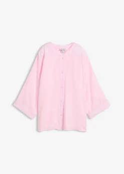 Online Blusa oversize de lino puro Mujer Premium|Camisas Y Blusas