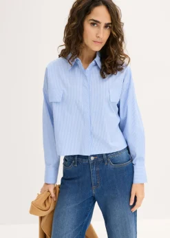 New Blusa oversize de mezcla de algodón Mujer Camisas Y Blusas